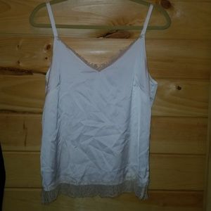 White Silk/satin looking cami top